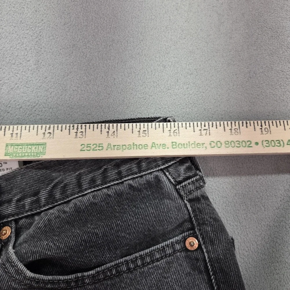 Levis 550 Jeans Mens Black Relaxed Fit Tapered Leg Zip Faded Denim‎ fits 32x30